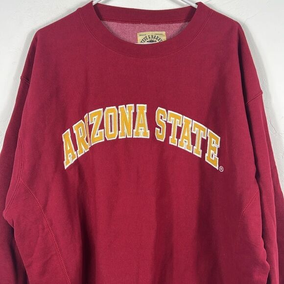 🏈🏀 NWT Vintage ARIZONA STATE SUN DEVILS Embroidered Crewneck Sweatshirt Mens L - Picture 2 of 7